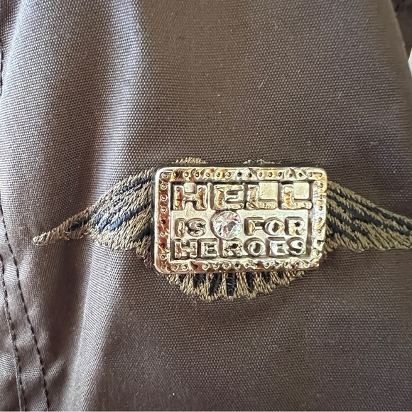 HELL IS FOR HEROES SKI JACKET BELTED AZTEC HOOD POCKETS FULL ZIP SNAP FRONT 42-6 - Picture 10 of 11